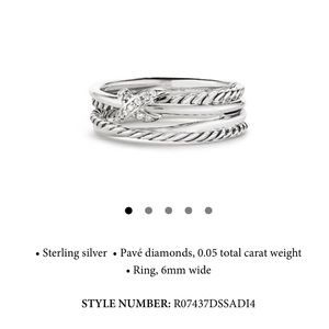 David Yurman X collection ring with diamonds